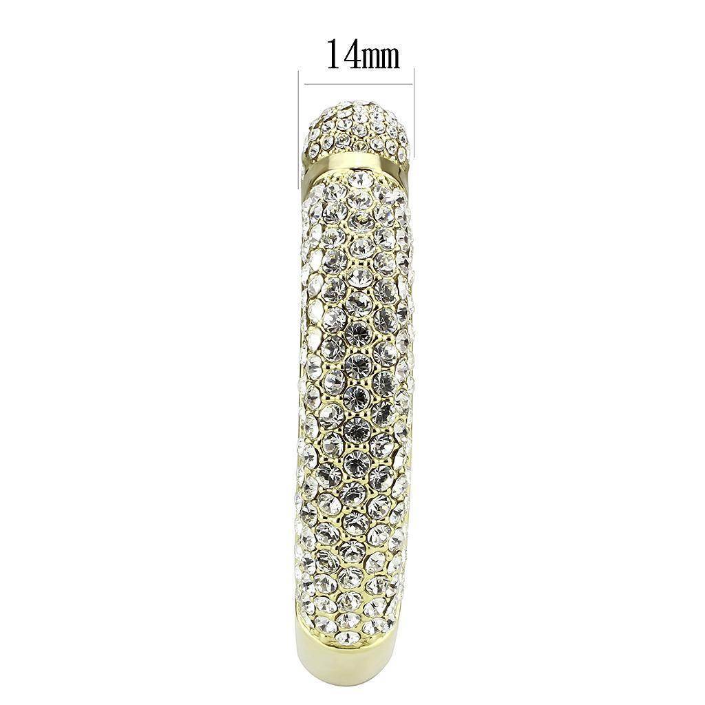 Sparkling flash gold brass bracelet for women adorned with shimmering rhinestones