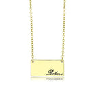 VacationGrabs flash gold brass necklace featuring a 'Believe' pendant for a stylish look
