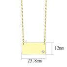 VacationGrabs flash gold brass necklace with a rectangular pendant and sparkling diamond accent