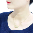 Stylish flash gold brass necklace with personalized nameplate for a chic look