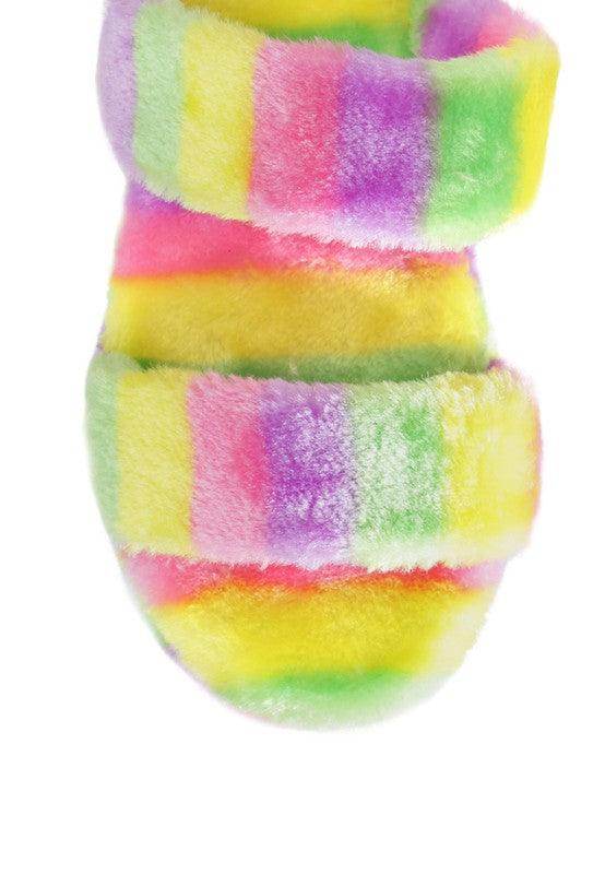 Rag Company women's colorful slip on flats with soft fluffy material