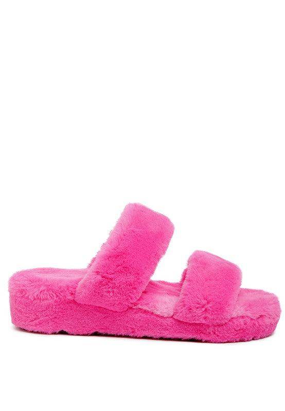 Rag Company pink furry flats slip on for casual comfort