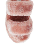 Women's pink plush flats slip on for cozy home wear