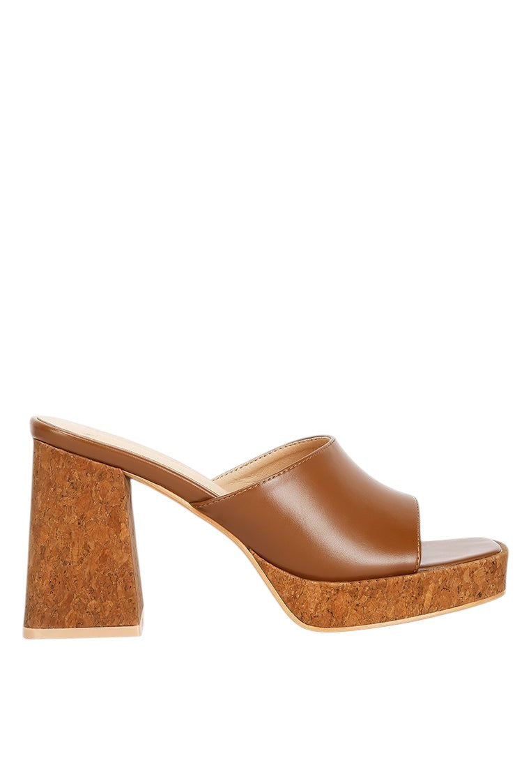 Flexes Flared Block Heel Sandals