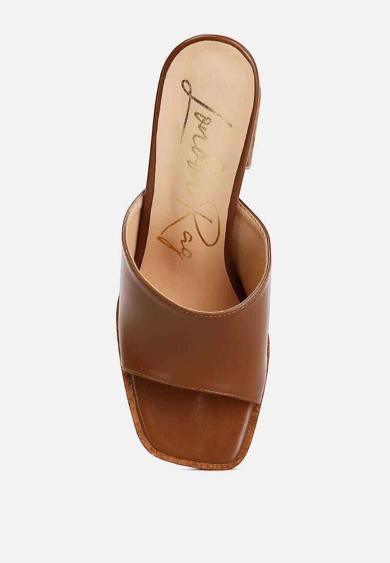 Flexes Flared Block Heel Sandals