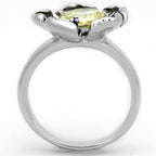 Floral citrine ring with a yellow gemstone set in a silver flower design