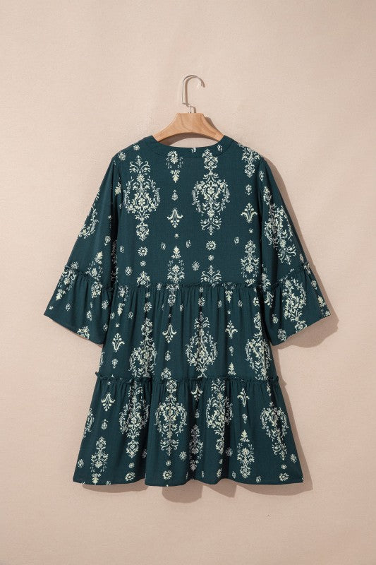 JUNIPER BLVD women's floral dress in green, perfect for casual outings
