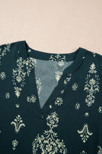 JUNIPER BLVD women's floral dress, teal with elegant patterns, casual wear