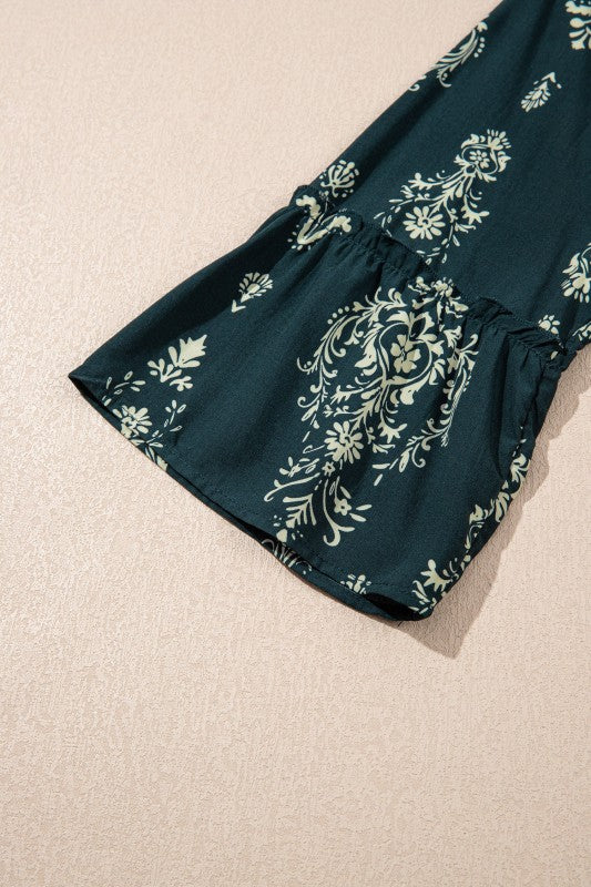 JUNIPER BLVD floral dress in dark green, perfect for casual outings