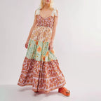 Women's floral dress in multi-color, lightweight fabric for casual outings
