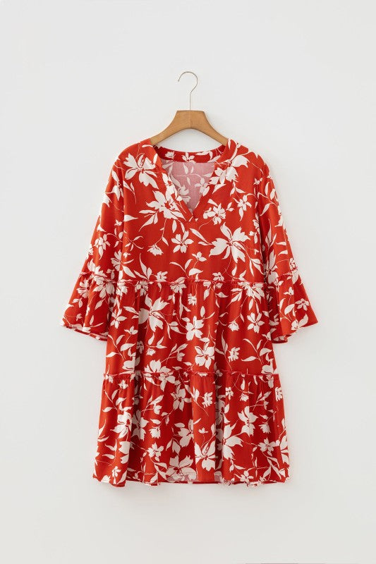 Juniper Blvd women's floral dress in red, perfect for casual outings