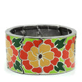 VacationGrabs floral enamel stretch bracelet in vibrant colors featuring bold floral designs