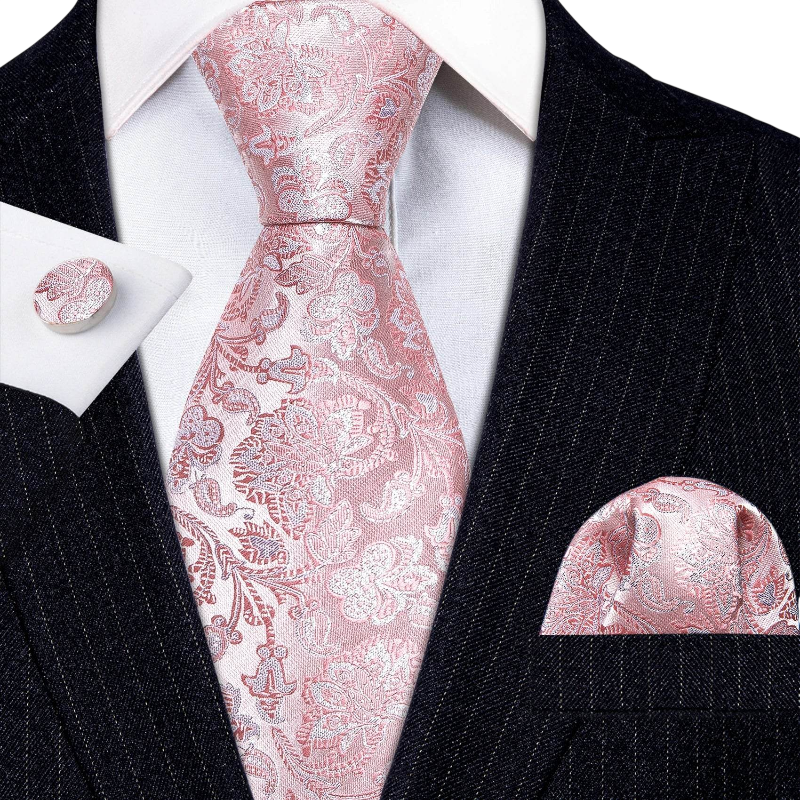 Floral Jacquard Silk Tie Set for Men