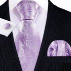Set de corbata de seda jacquard floral para hombre