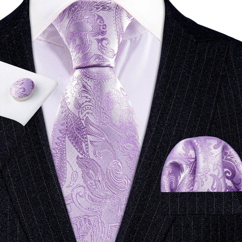 Set de corbata de seda jacquard floral para hombre