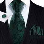 Set de corbata de seda jacquard floral para hombre