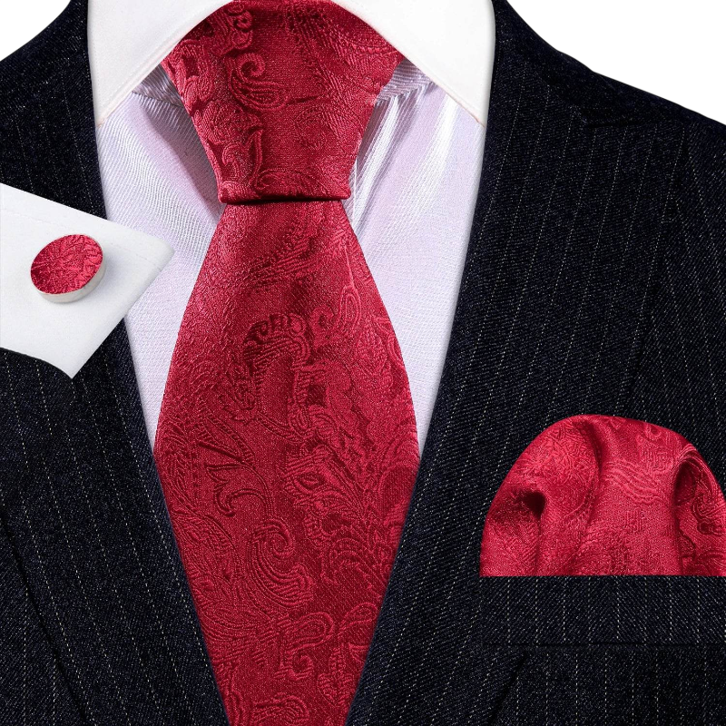 Set de corbata de seda jacquard floral para hombre