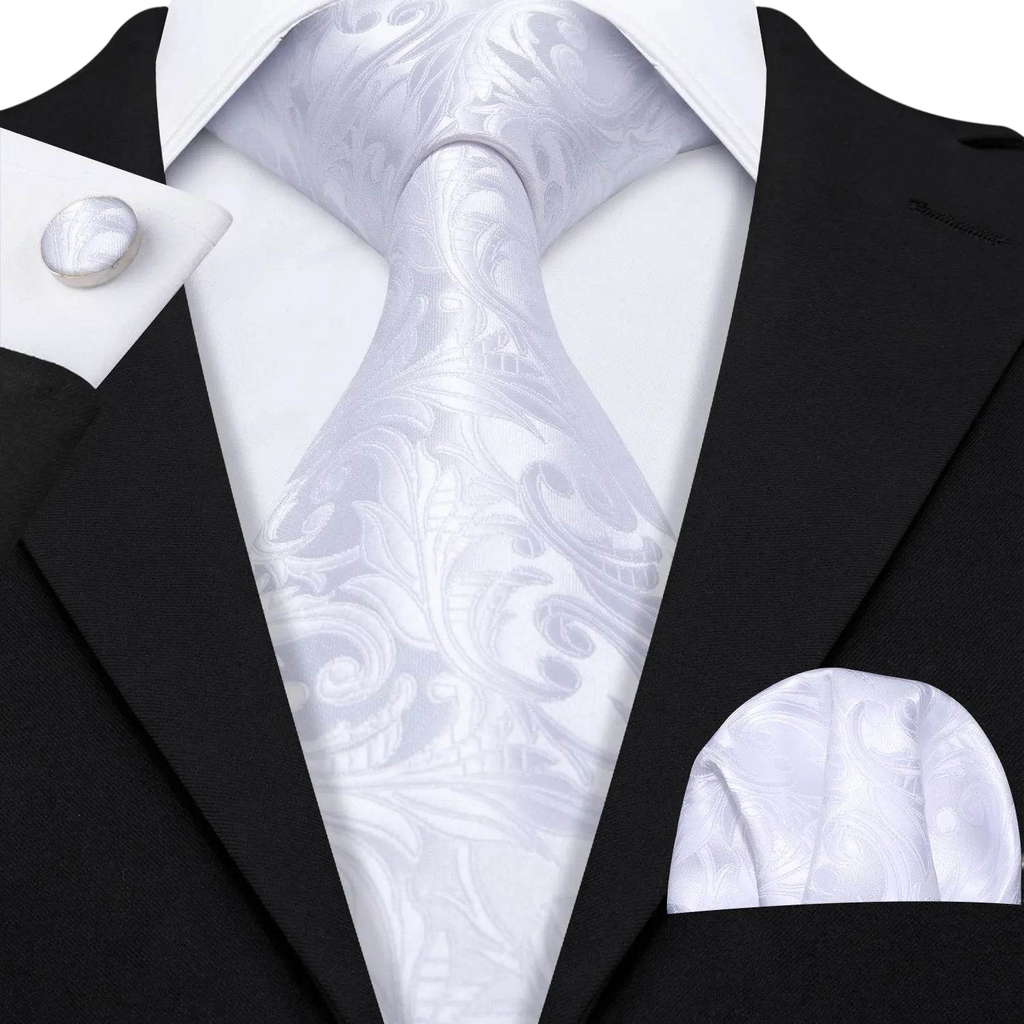 Set de corbata de seda jacquard floral para hombre