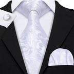 Set de corbata de seda jacquard floral para hombre