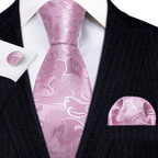 Set de corbata de seda jacquard floral para hombre