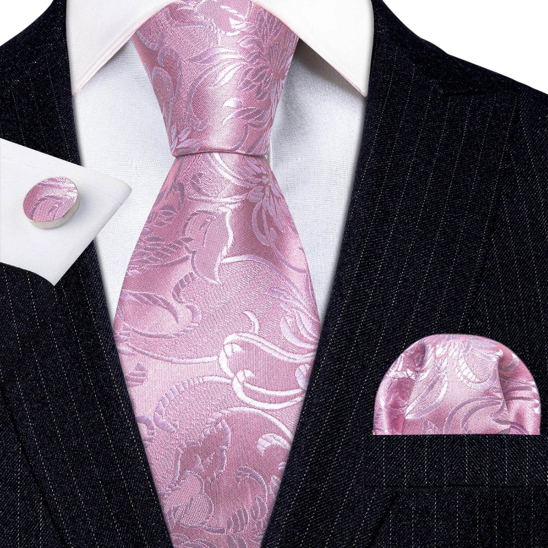 Floral Jacquard Silk Tie Set for Men