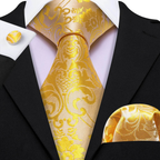 Set de corbata de seda jacquard floral para hombre