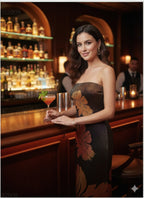 Elegant floral strapless evening dress for parties and maxi dress.