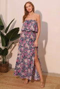 Floral strapless maxi dress for women, perfect for summer outings