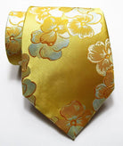 Men's Accessories - Ties Floral Paisley Tie Mens 9Cm Silk Necktie Set Gold Blue Orange