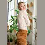 Floral print lace long sleeves top - VacationGrabs