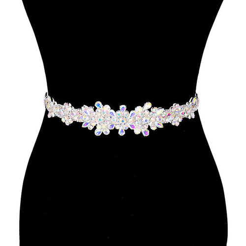 Floral Sash Ribbon Bridal Wedding Belt Headband
