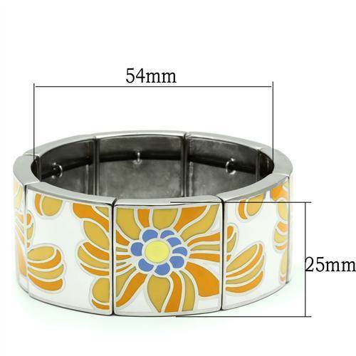 Floral stretch bracelet with vibrant floral designs, measuring 54mm by 25mm for a stylish accessory