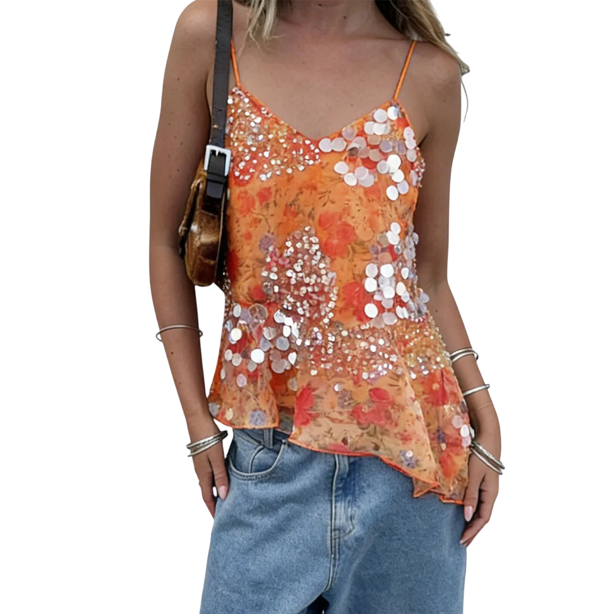 Women's Floral Vintage Tank Top for Vacation Style