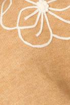 Women's Sweaters Flower Embroidery Mock Neck Sweater