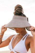Women's Accessories - Hats Foldable Bow Stripe Visor