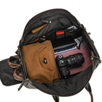 Foldable leather suit bag by VacationGrabs featuring spacious interior for clothing and accessories