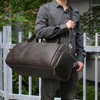 VacationGrabs foldable leather suit bag, stylish and durable for travel or gym use