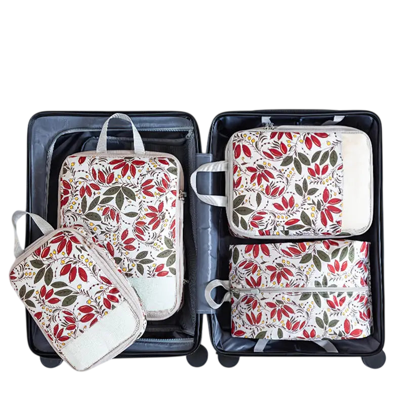 Foldable Packing Cubes for Travel - Compressed 4-Piece Set