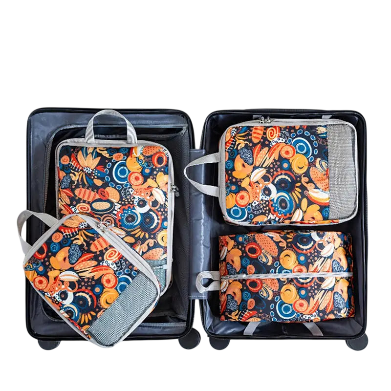 Foldable Packing Cubes for Travel - Compressed 4-Piece Set