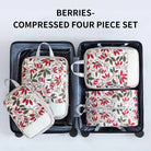 Berries foldable packing cubes for travel, set of four, durable material