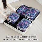 Colorful foldable packing cubes for travel, perfect for organized luggage