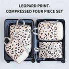 Leopard print foldable packing cubes for travel, four-piece set