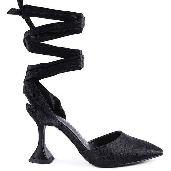 Women's Shoes - Heels Fonda Kitten Heel Tie Up Satin Sandals