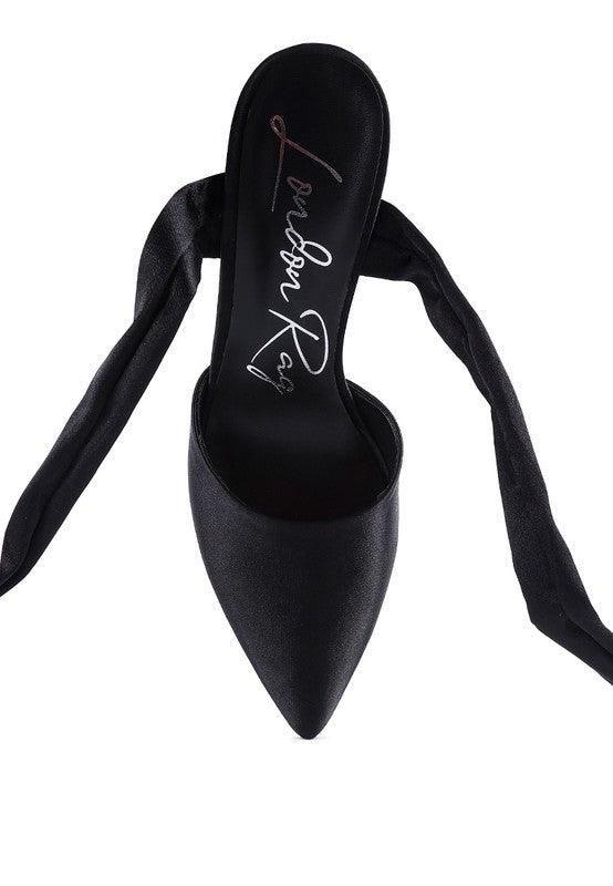 Women's Shoes - Heels Fonda Kitten Heel Tie Up Satin Sandals