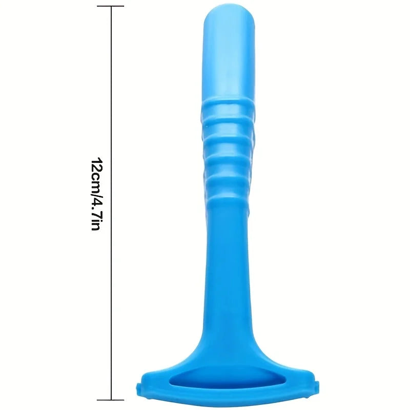 Blue plastic foot callus remover tool for smooth feet and skin care