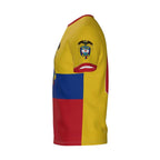 Ecuador national football soccer jersey, yellow with national flags, for fans