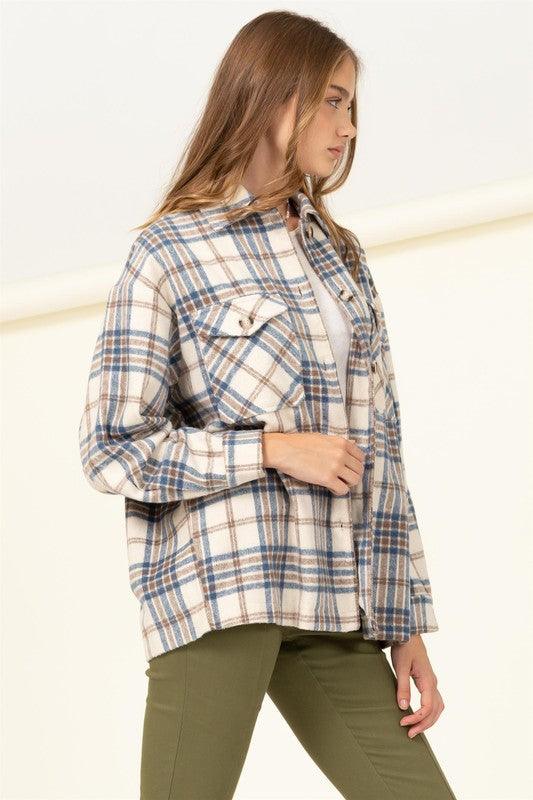 Women's Shirts For Myself Checkered Print Button-Front Top