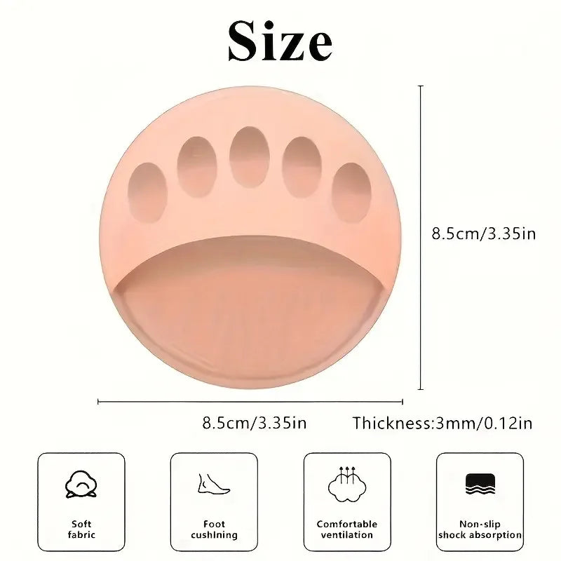 Pink forefoot pad protectors for pain relief, soft fabric cushioning