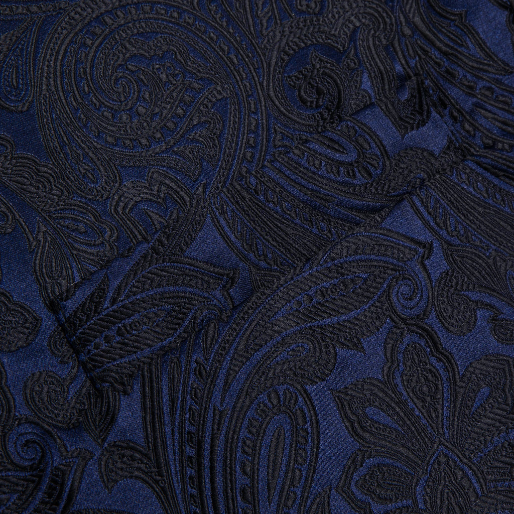 Navy paisley fabric, formal wear for mens, perfect for events