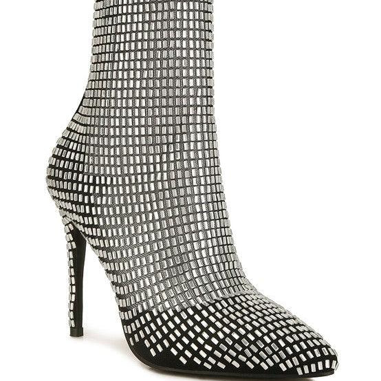 Women's Shoes - Boots Fortunate Rhinestones Embellished Mesh Boots